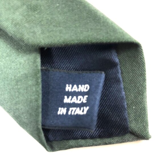 Vintage Polo Ralph Lauren Tie Dark Green Silk Paisley Handmade Italy Classic - Picture 9 of 9